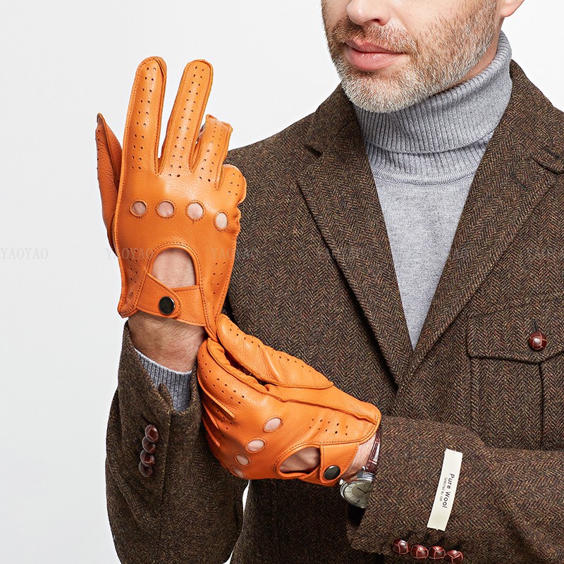 Street Fashion Gloves - Fashion Accessories Male Spring Genuine Leather