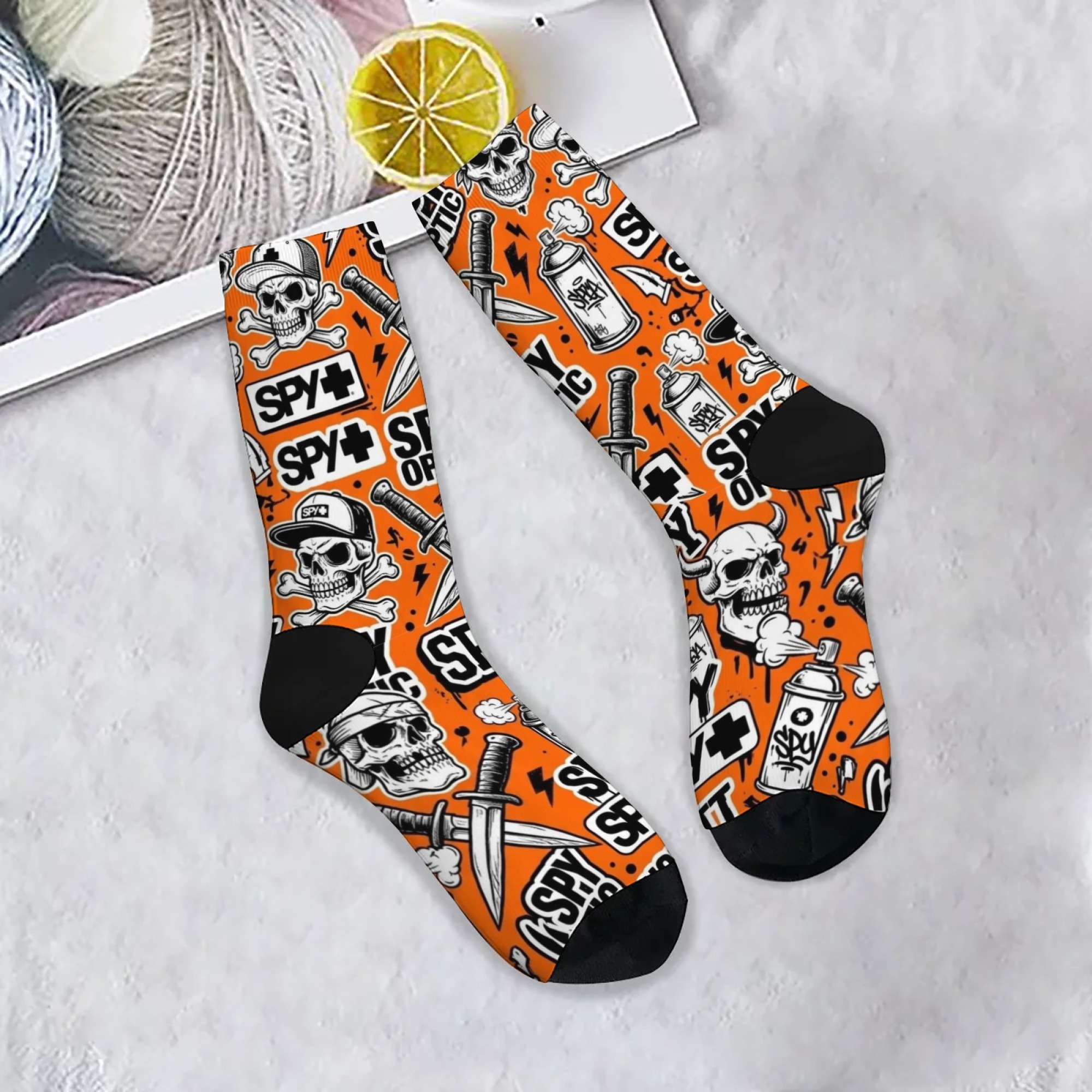 Street Fashion Style Youtube - Orange Cartoon Harajuku Style Socks Fashionable