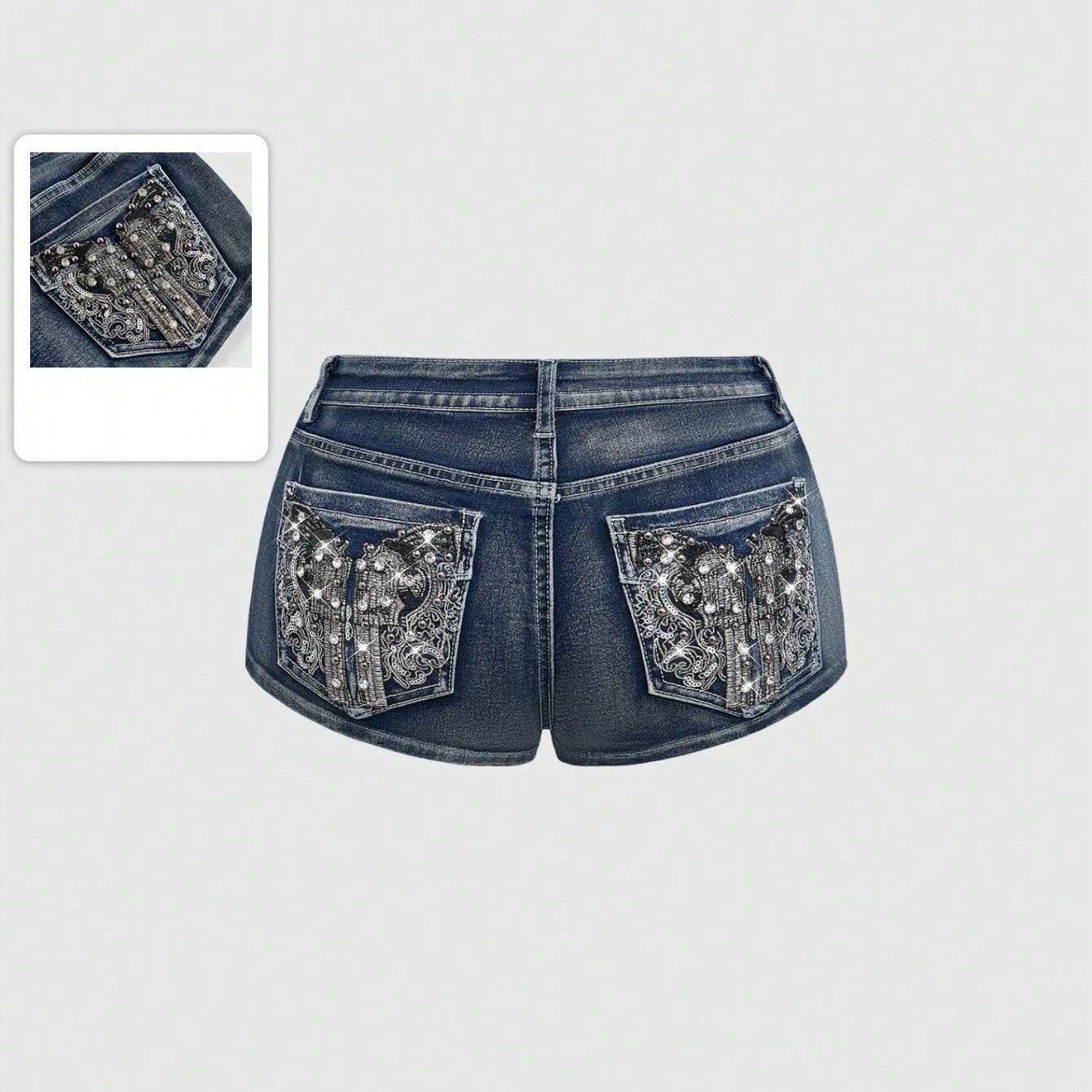 Summer Rhinestone Embroidered  – Street Fashion American Bewertung und Preis