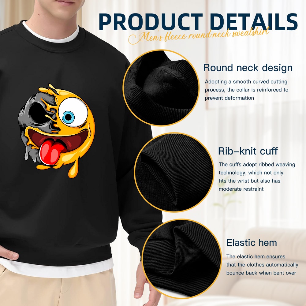 Men's Black Crew Neck Sweatshi – Quirky Street Fashion Bewertung und Preis