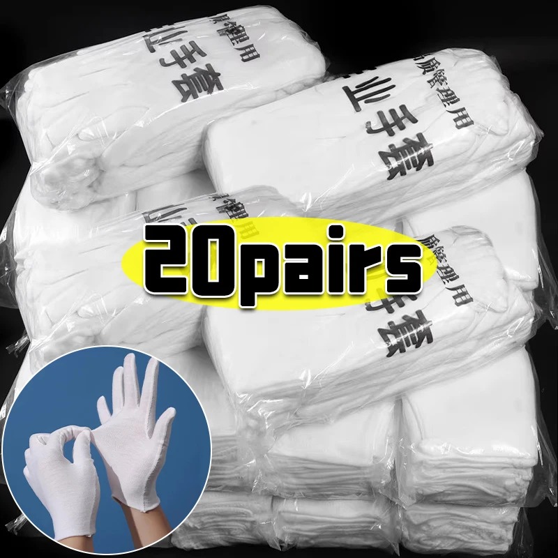 1-20pairs White Cotton Work Gl – Street Fashion Gloves Bewertung und Preis