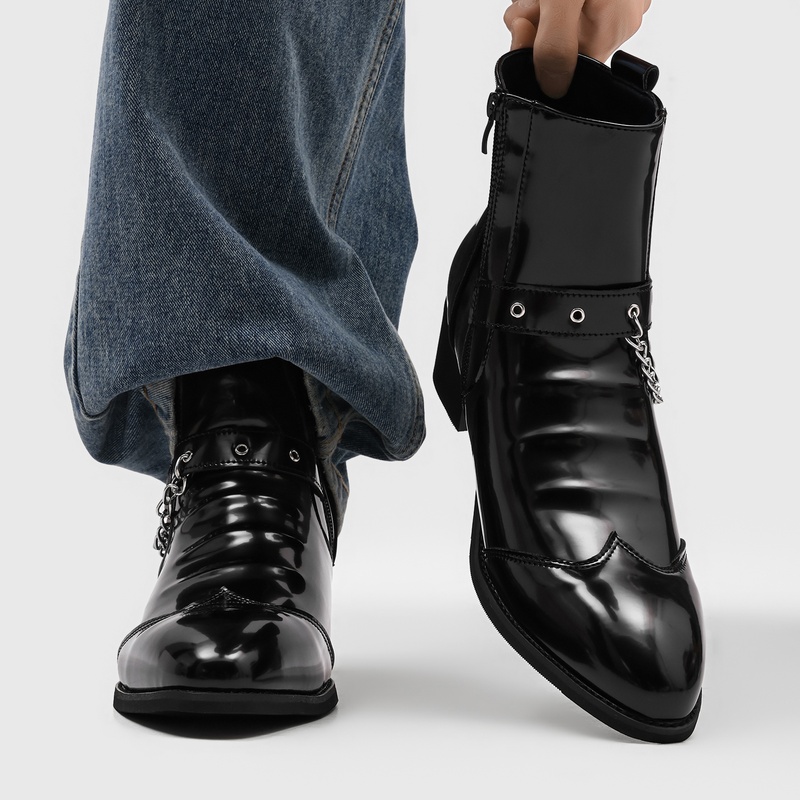 Popular Men Chain Chelsea Boot – Street Fashion High End Bewertung und Preis