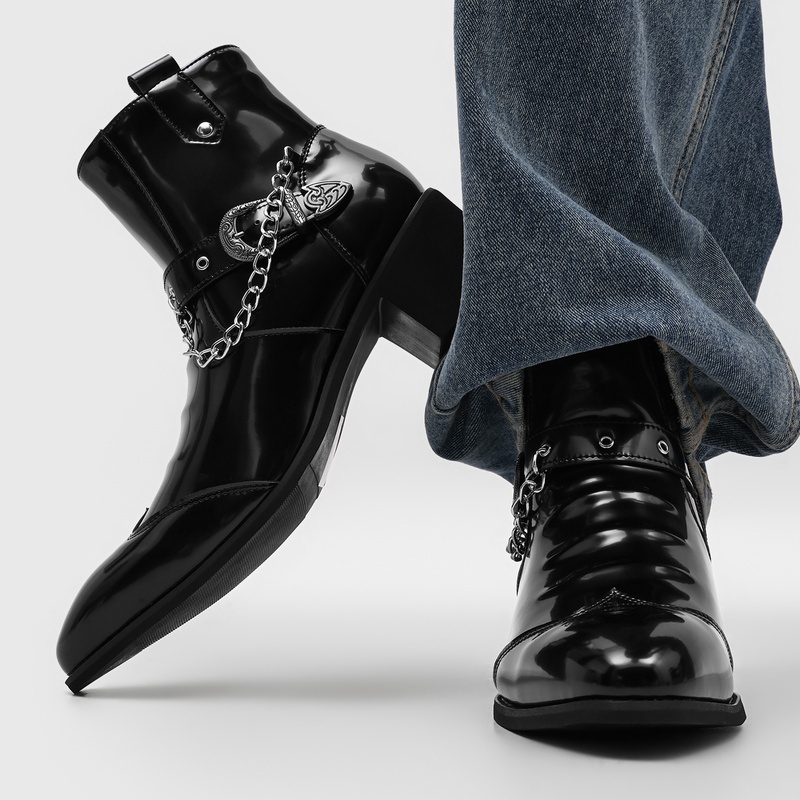 Popular Men Chain Chelsea Boot – Street Fashion High End Bewertung und Preis