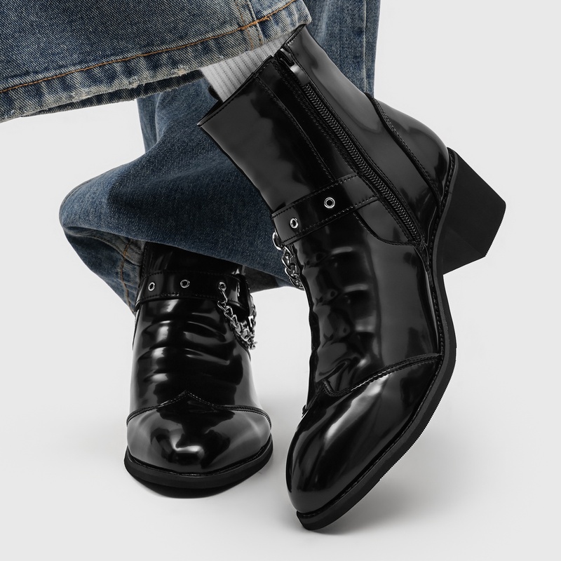Popular Men Chain Chelsea Boot – Street Fashion High End Bewertung und Preis