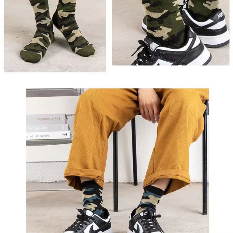 3Pairs Men Camouflage Mid Tube – Street Fashion Style Youtube Bewertung und Preis