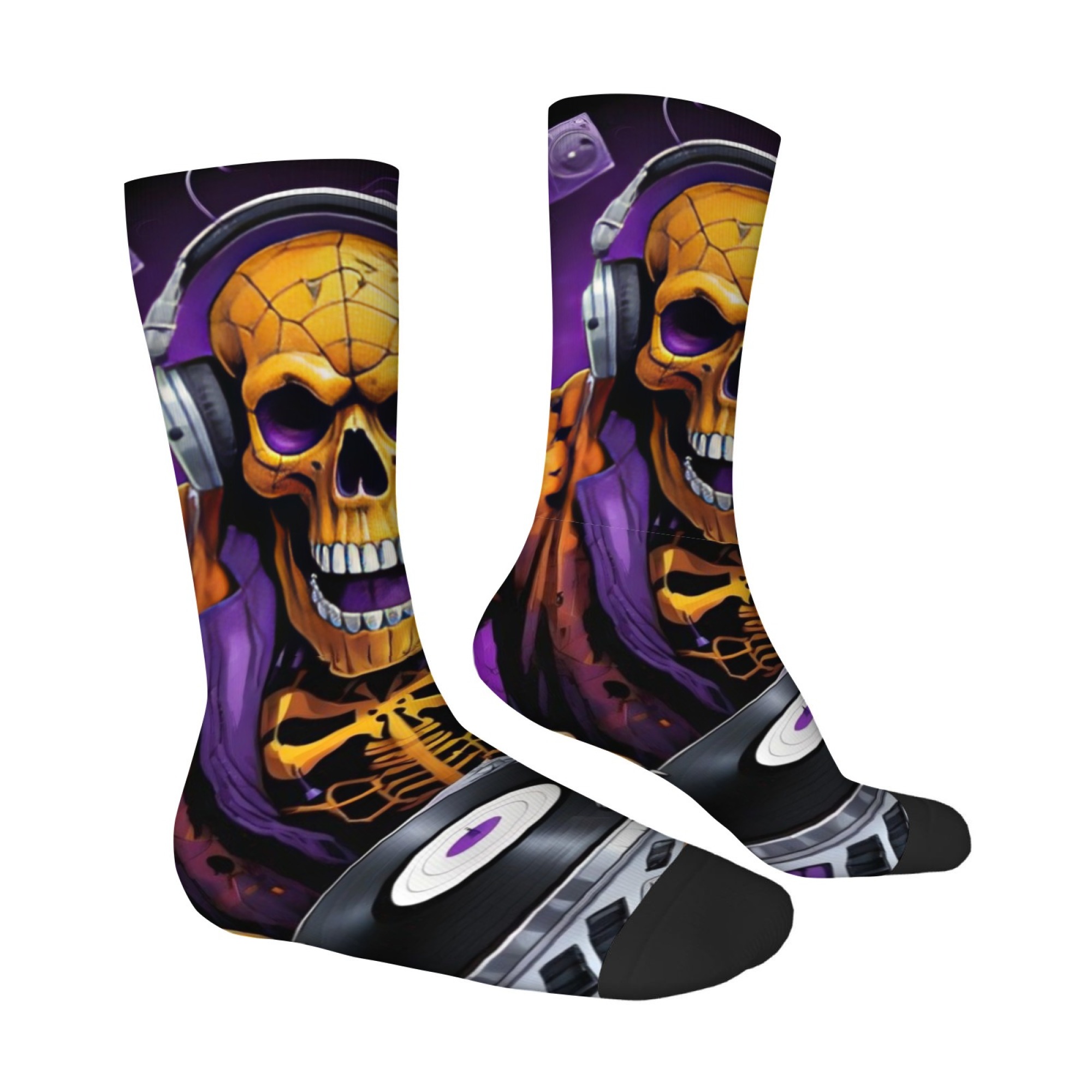 Gothic Skull Print Men's Socks – Quirky Street Fashion Bewertung und Preis
