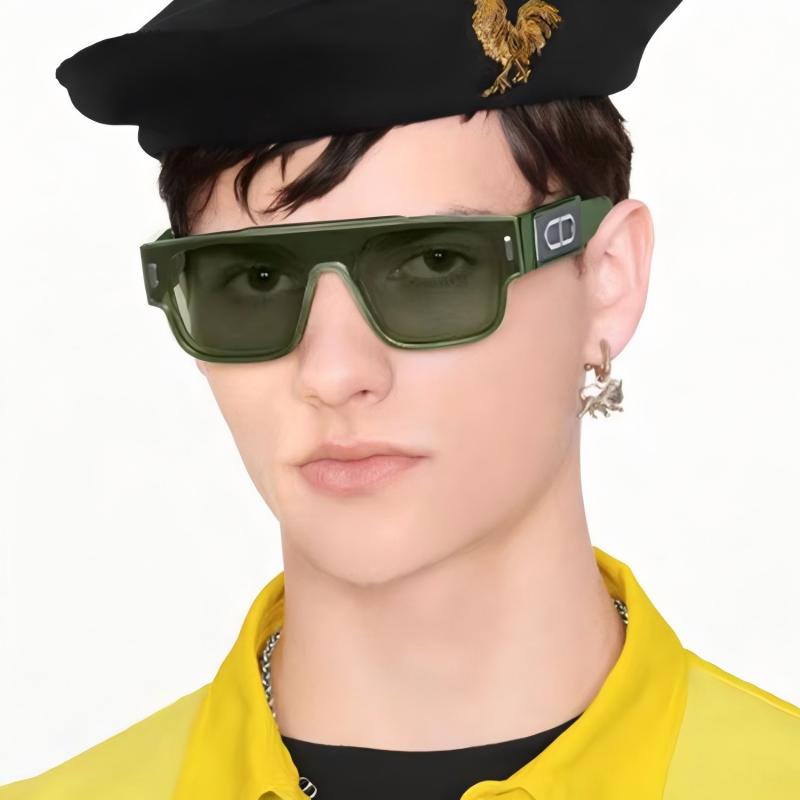 Trendy green square frame sung – Street Fashion Model Bewertung und Preis
