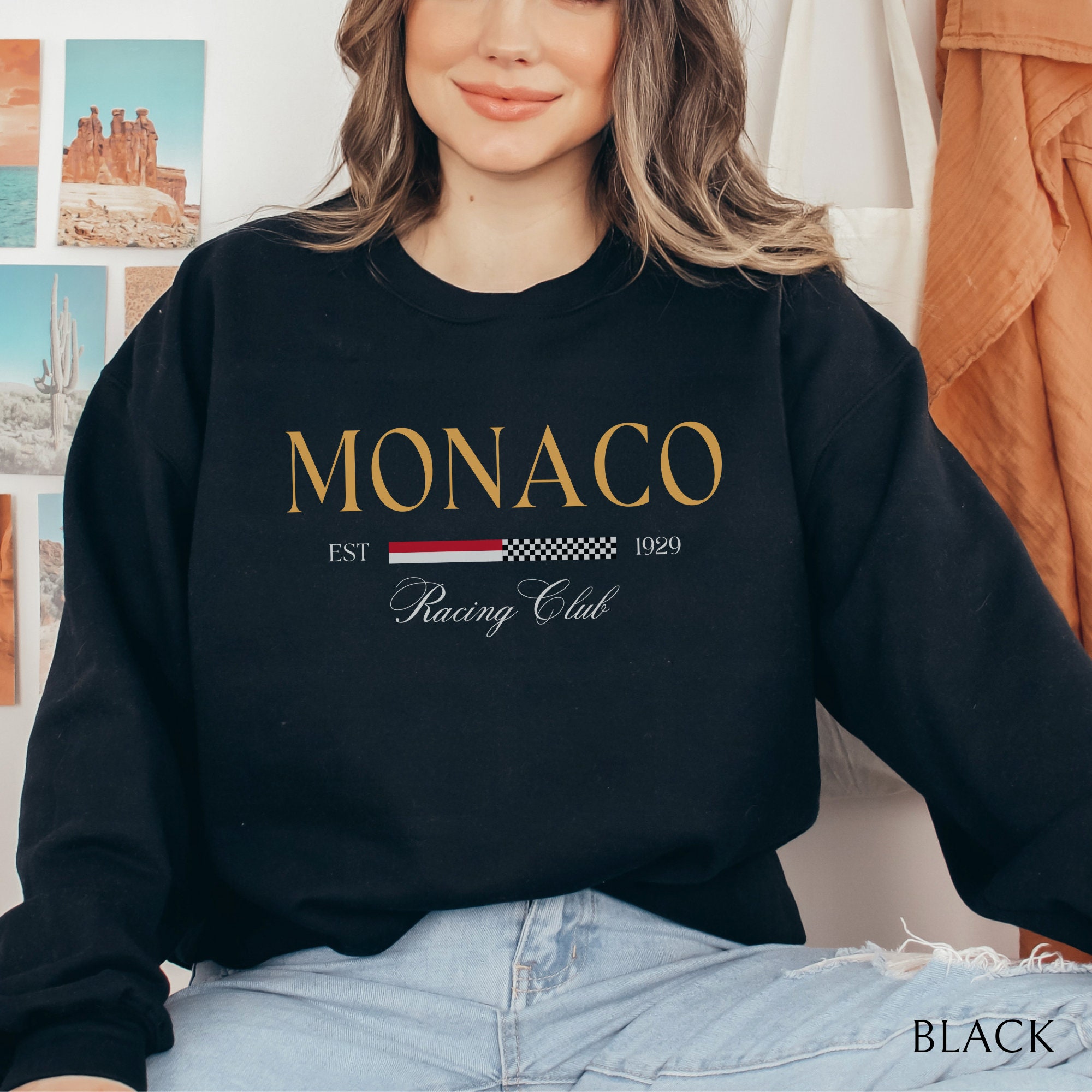 Women's MONACO Print Sweatshir – Street Fashion Monaco Bewertung und Preis