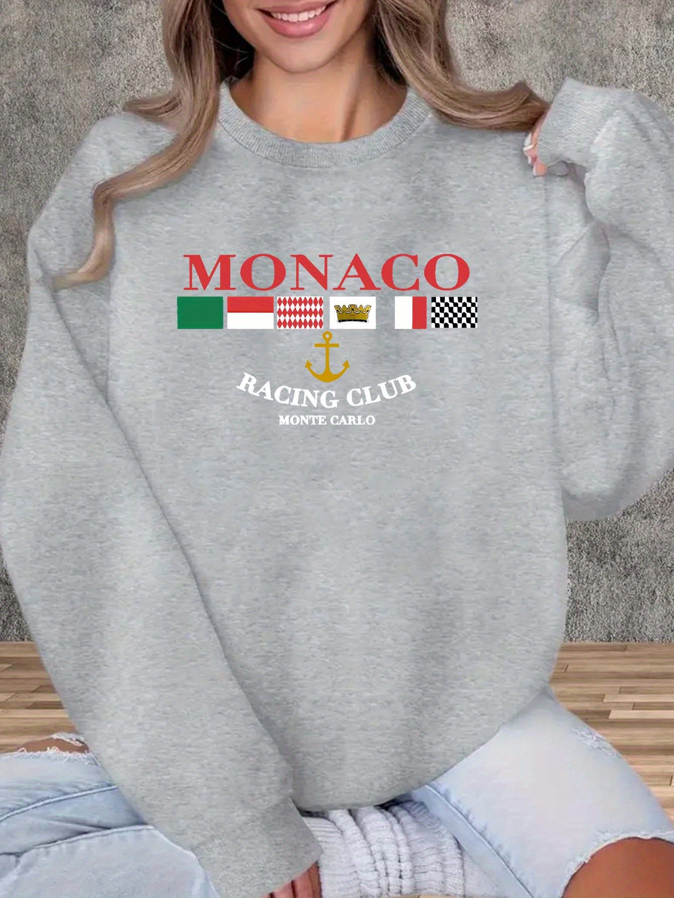 Women's MONACO Print Sweatshir – Street Fashion Monaco Bewertung und Preis