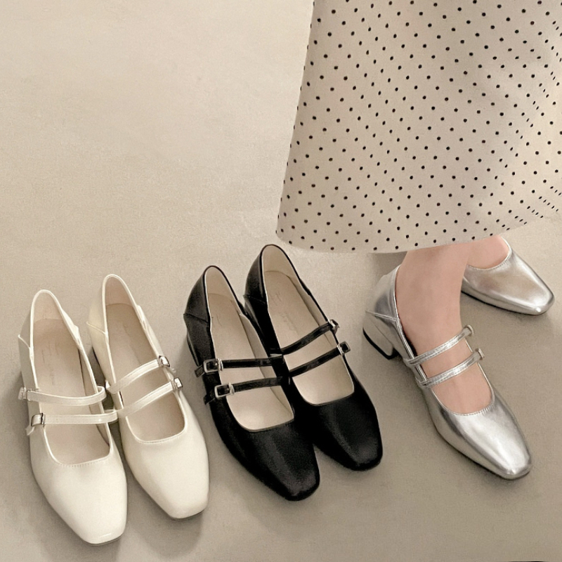 Square Toe Low Heel Women Silv – Street Fashion Women Bewertung und Preis