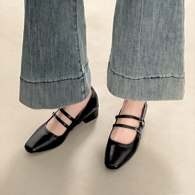 Square Toe Low Heel Women Silv – Street Fashion Women Bewertung und Preis