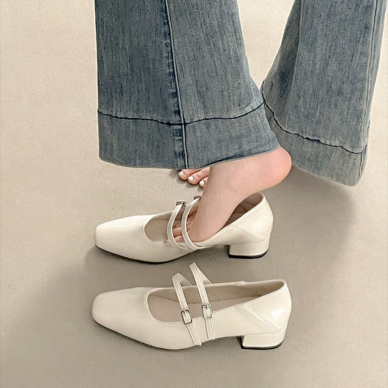 Square Toe Low Heel Women Silv – Street Fashion Women Bewertung und Preis