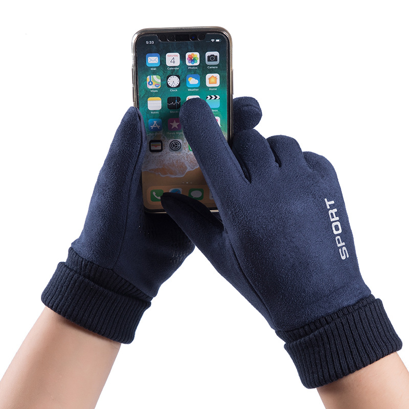 Men Winter Suede Leather Plush – Street Fashion Gloves Bewertung und Preis