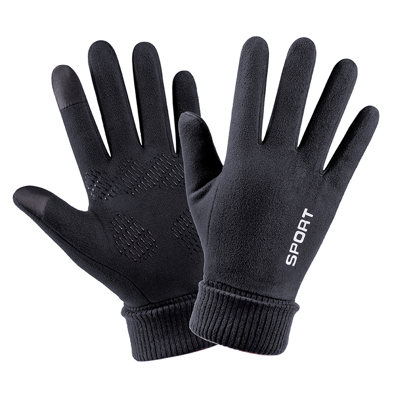 Men Winter Suede Leather Plush – Street Fashion Gloves Bewertung und Preis
