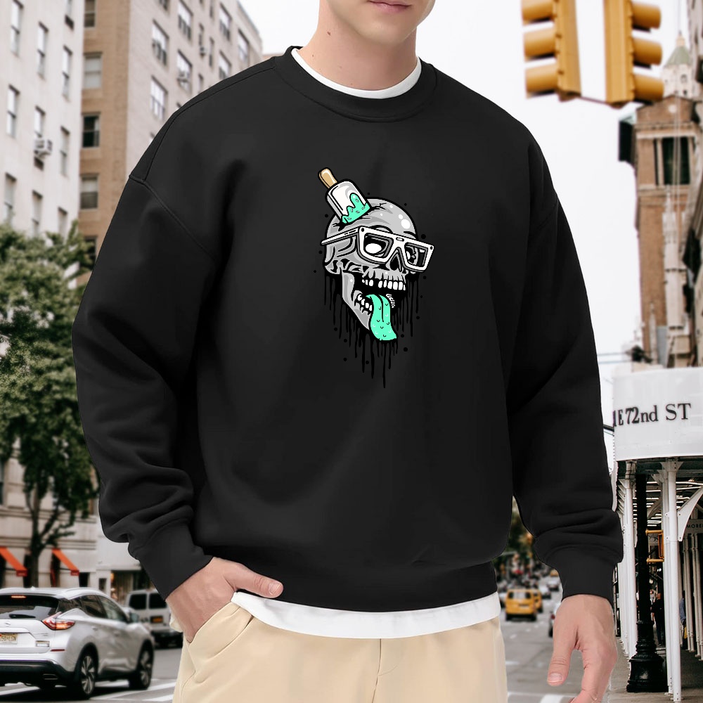 Men's Black Crew Neck Loose Sw – Quirky Street Fashion Bewertung und Preis