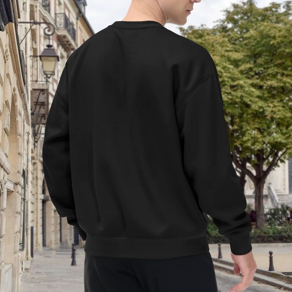 Men's Black Crew Neck Loose Sw – Quirky Street Fashion Bewertung und Preis